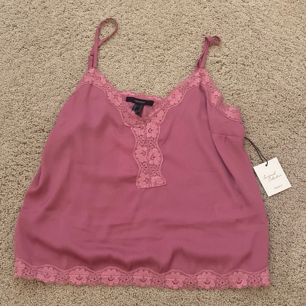 Pink Lace Tank Top